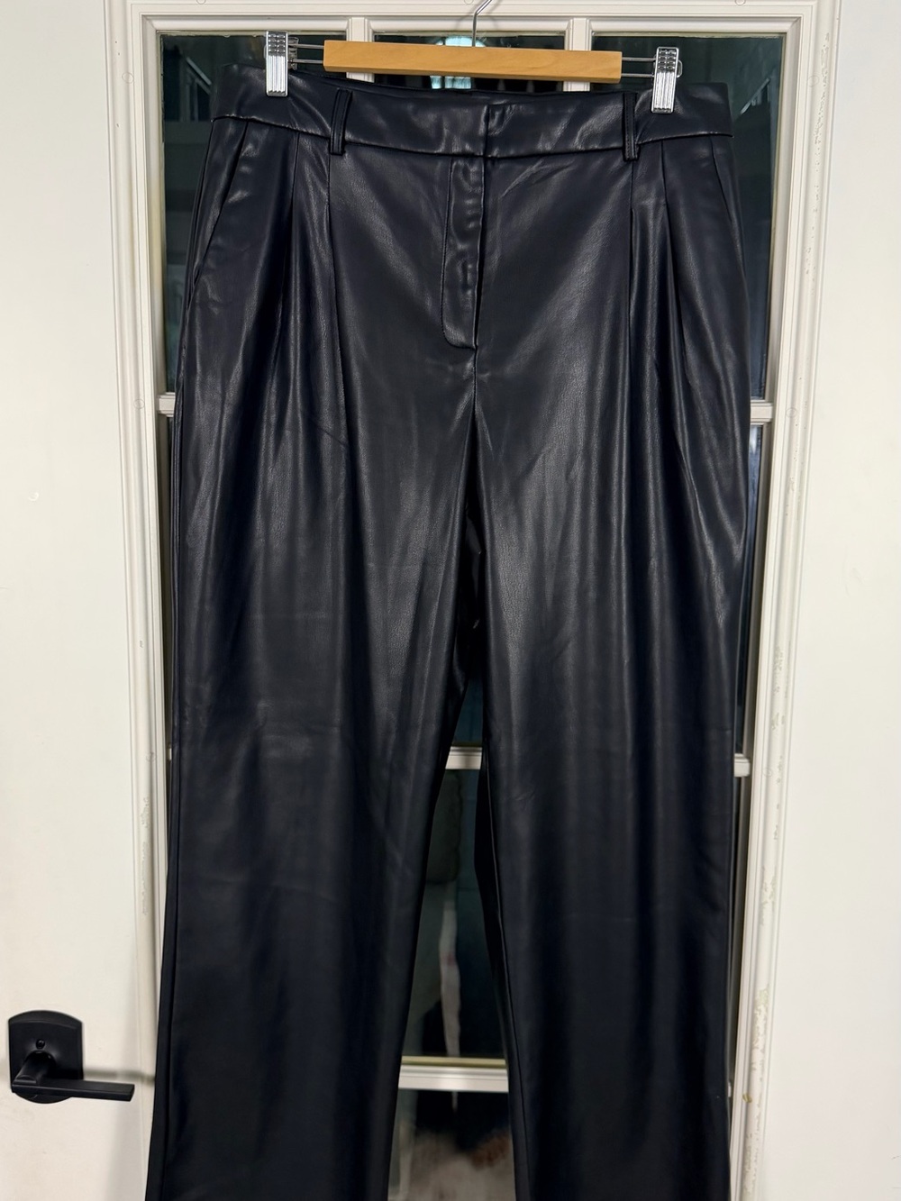 House of Harlow 1960 Black Wide-Leg Faux Leather Pants